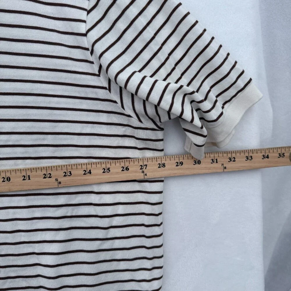 Polo Ralph Lauren Polo Shirt Mens 3XB Big Cream Stripe Preppy Casual